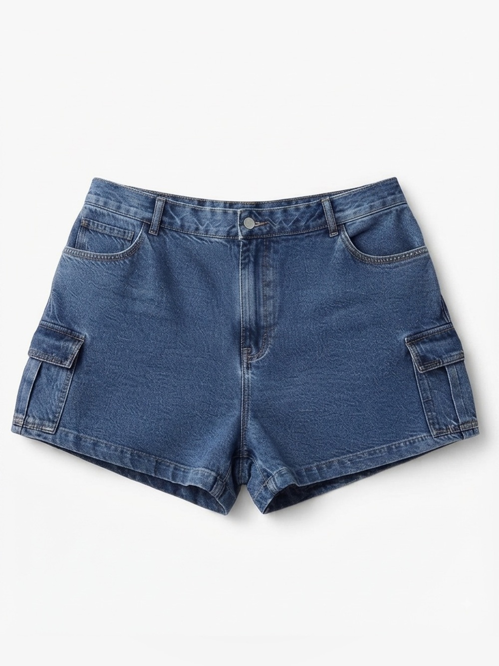 SHEIN Curve Blue Denim Cargo Shorts PLUS SIZE - 2XL